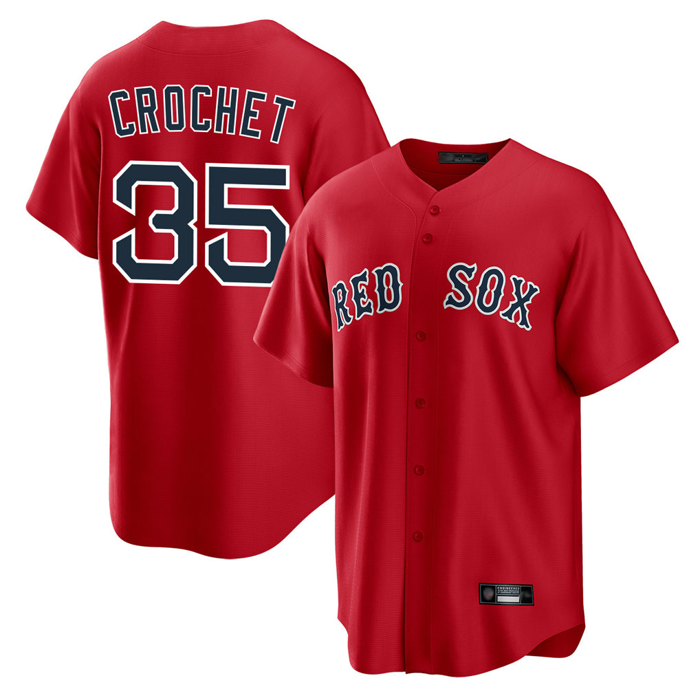 harde B.Red Sox #35 Garrett Crochet Player Red Home Game Stitched Jerseys