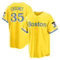harde B.Red Sox #35 Garrett Crochet Player Yellow Home Game Stitched Jerseys