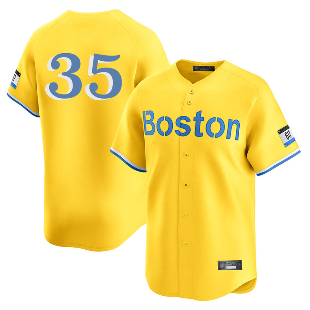 harde B.Red Sox #35 Garrett Crochet Player Yellow Limited Home Game Stitched Jerseys