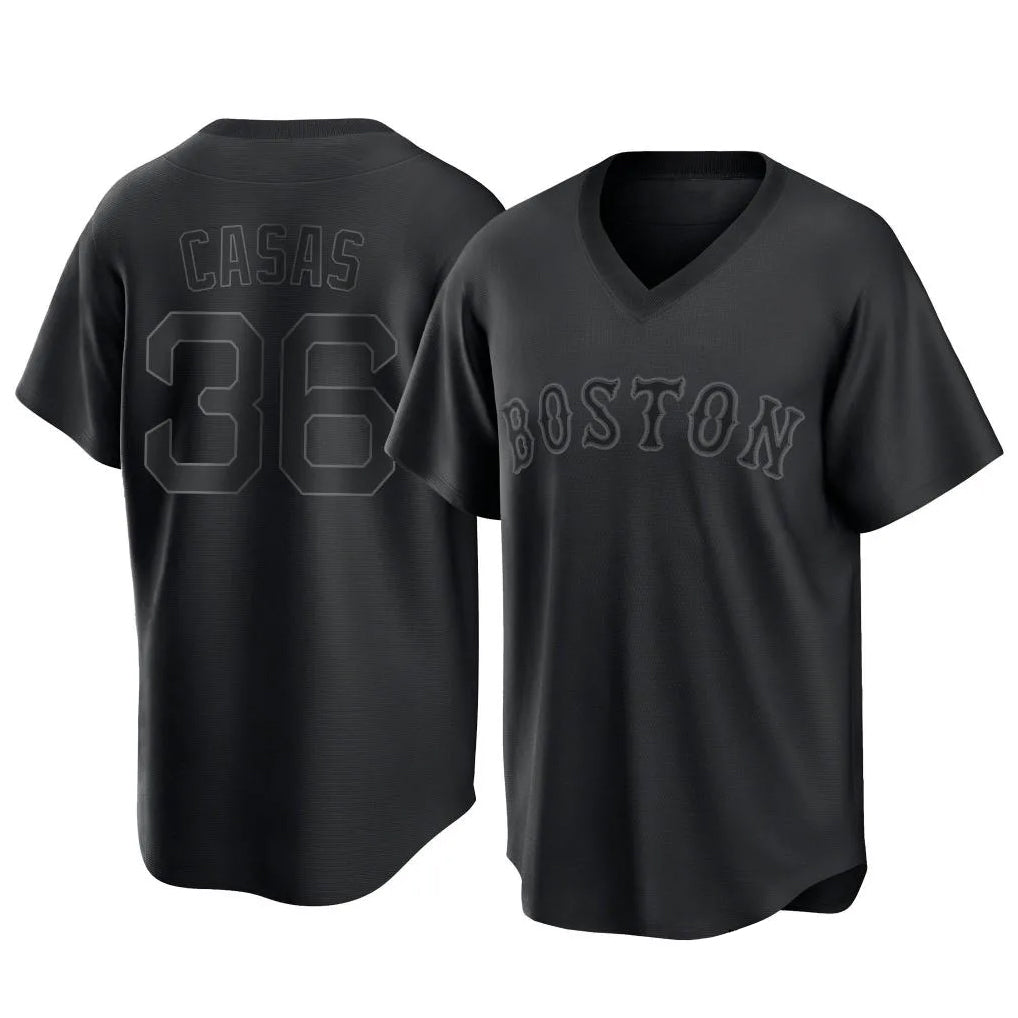 harde B.Red Sox #36 Triston Casas Player Black T-shirt Home Game Stitched Jerseys