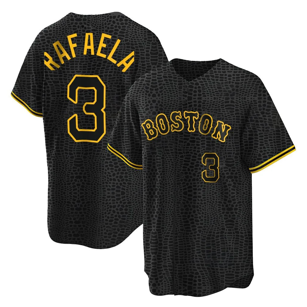 harde B.Red Sox #3 Ceddanne Rafaela Player Black Snake Skin City Home Game Stitched Jerseys