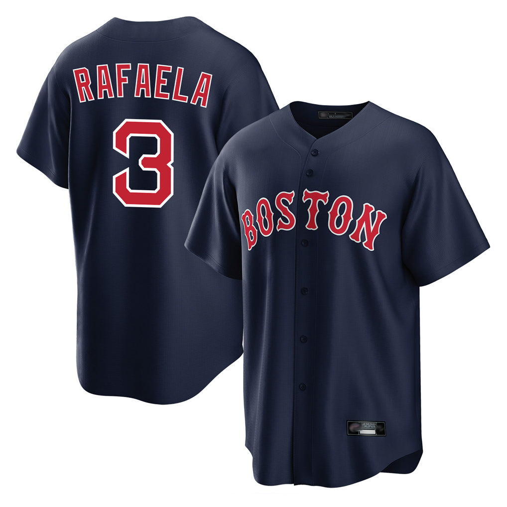harde B.Red Sox #3 Ceddanne Rafaela Player Navy Home Game Stitched Jersey