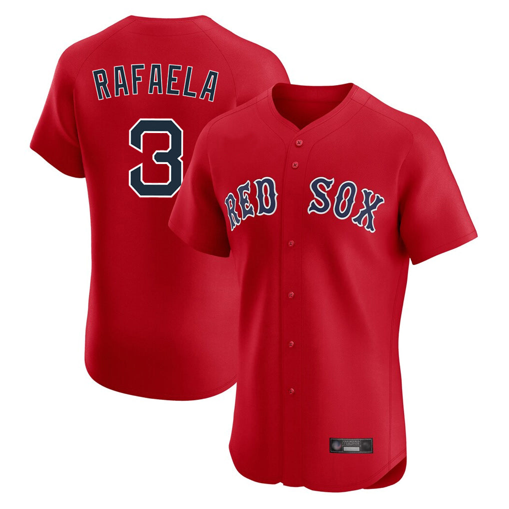 harde B.Red Sox #3 Ceddanne Rafaela Player Red Limited Elite Home Game Stitched Jersey