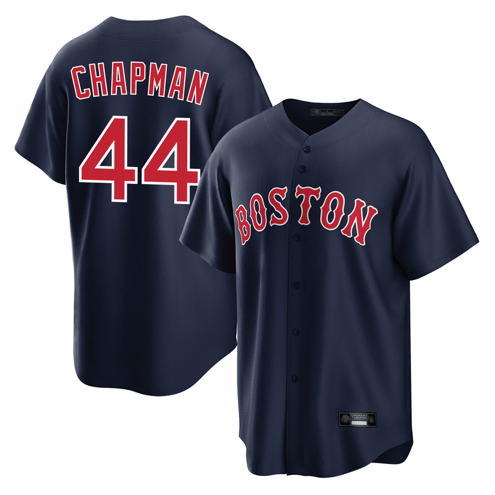 harde B.Red Sox #44 Aroldis Chapman Player Navy Home Game Stitched Jerseys