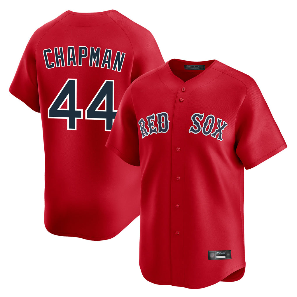 harde B.Red Sox #44 Aroldis Chapman Player Red Limited Home Game Stitched Jerseys