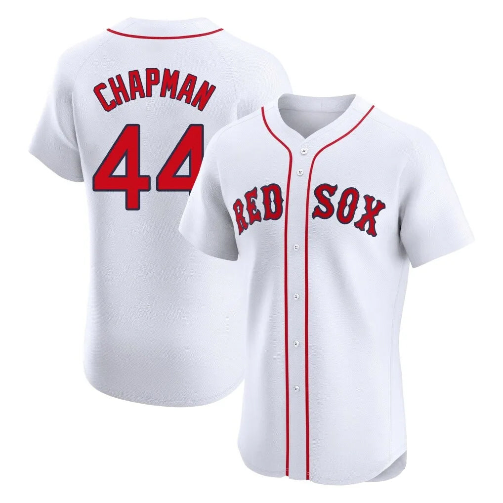 harde B.Red Sox #44 Aroldis Chapman Player White Limited Elite Home Game Stitched Jerseys