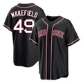 harde B.Red Sox #49 Tim Wakefield Player Black Out Home Game Stitched Jerseys