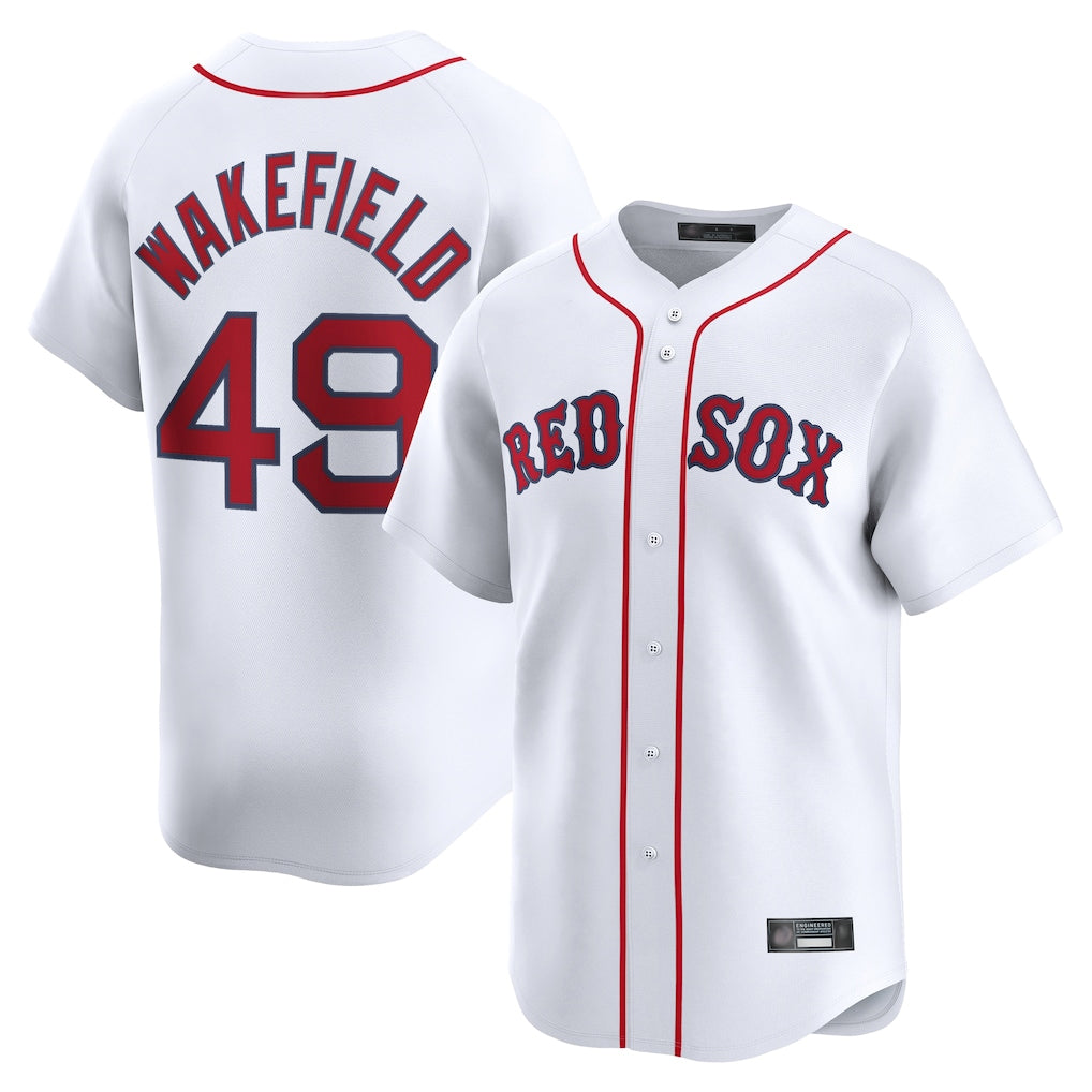 harde B.Red Sox #49 Tim Wakefield Player White Limited Home Game Stitched Jerseys