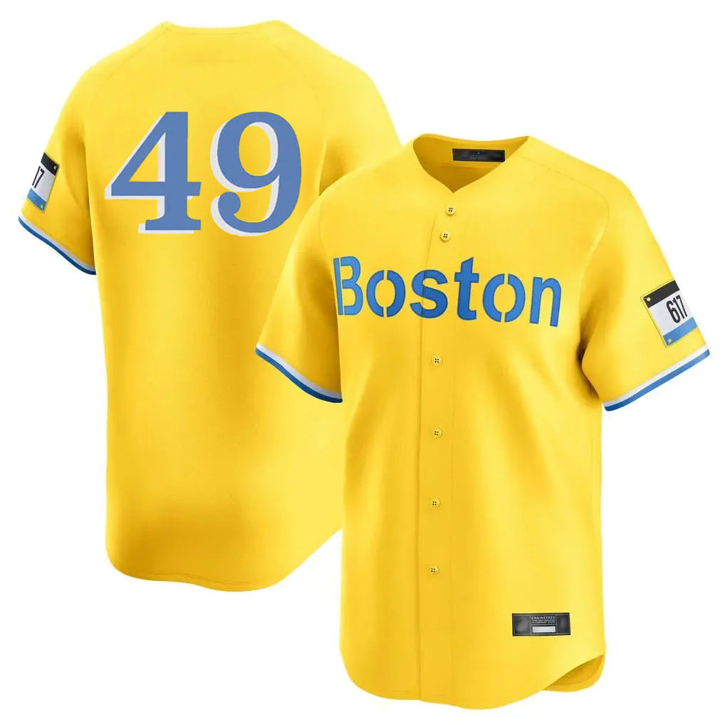 harde B.Red Sox #49 Tim Wakefield Player Yellow Limited Home Game Stitched Jerseys