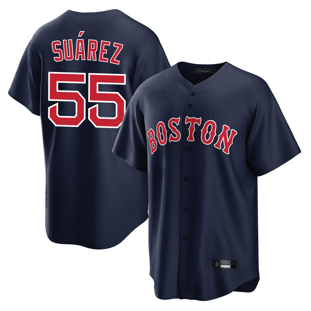 harde B.Red Sox #55 Ranger Su¡§¡érez Player Navy Home Game Stitched Jerseys