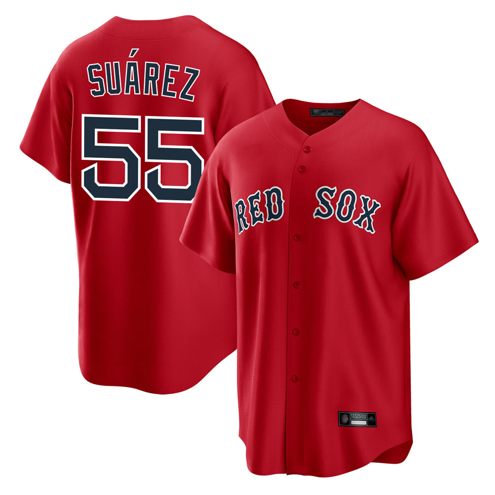 harde B.Red Sox #55 Ranger Su¡§¡érez Player Red Home Game Stitched Jerseys