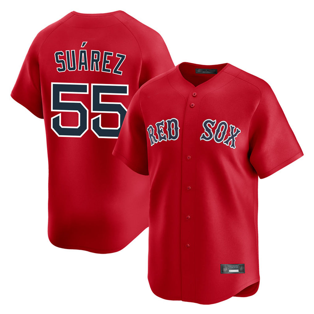 harde B.Red Sox #55 Ranger Su¡§¡érez Player Red Limited Home Game Stitched Jerseys