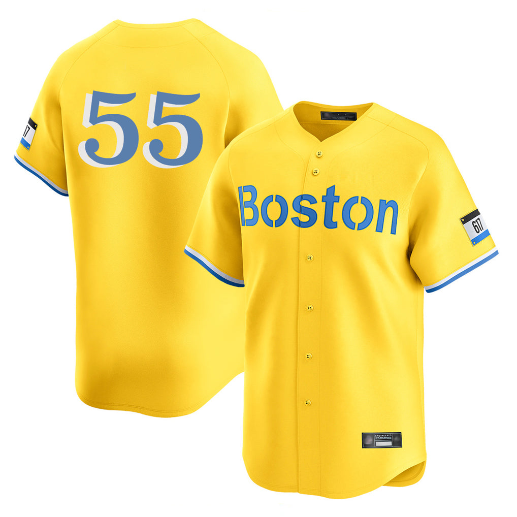 harde B.Red Sox #55 Ranger Su¡§¡érez Player Yellow Limited Home Game Stitched Jerseys