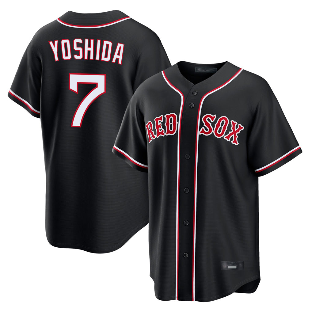 harde B.Red Sox #7 Masataka Yoshida Player Black Out Home Game Stitched Jerseys