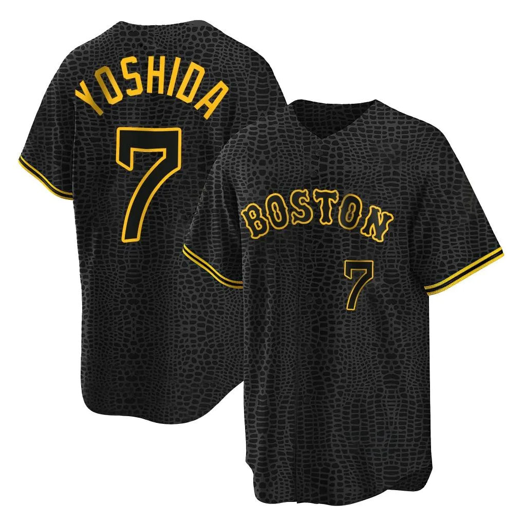harde B.Red Sox #7 Masataka Yoshida Player Black Snake Skin City Home Game Stitched Jerseys
