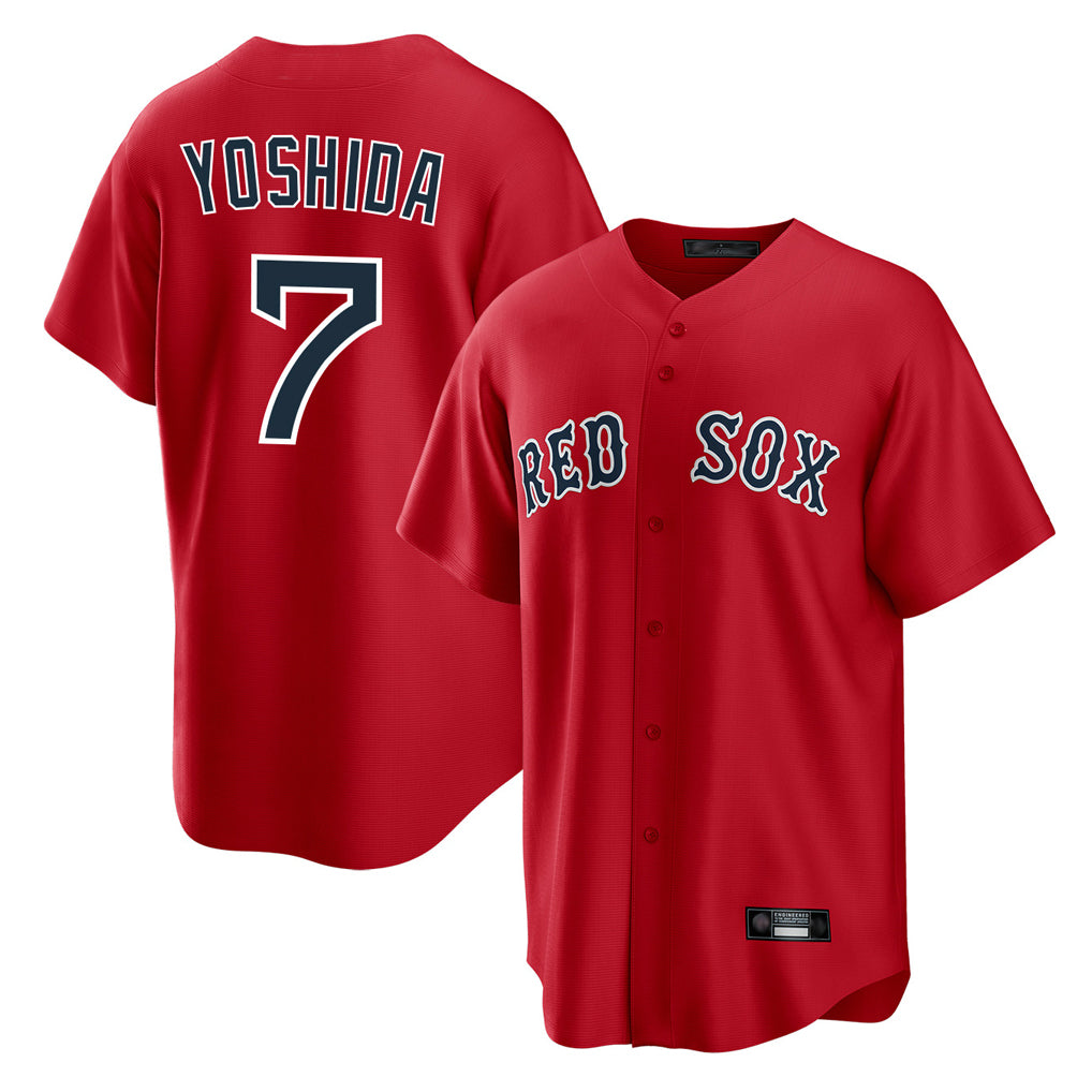 harde B.Red Sox #7 Masataka Yoshida Player Red Home Game Stitched Jersey