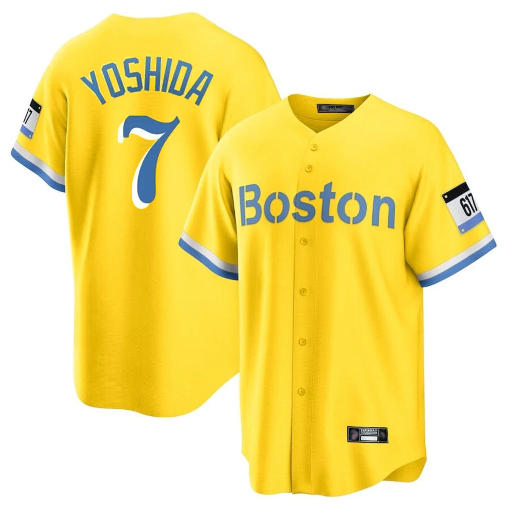 harde B.Red Sox #7 Masataka Yoshida Player Yellow Home Game Stitched Jersey