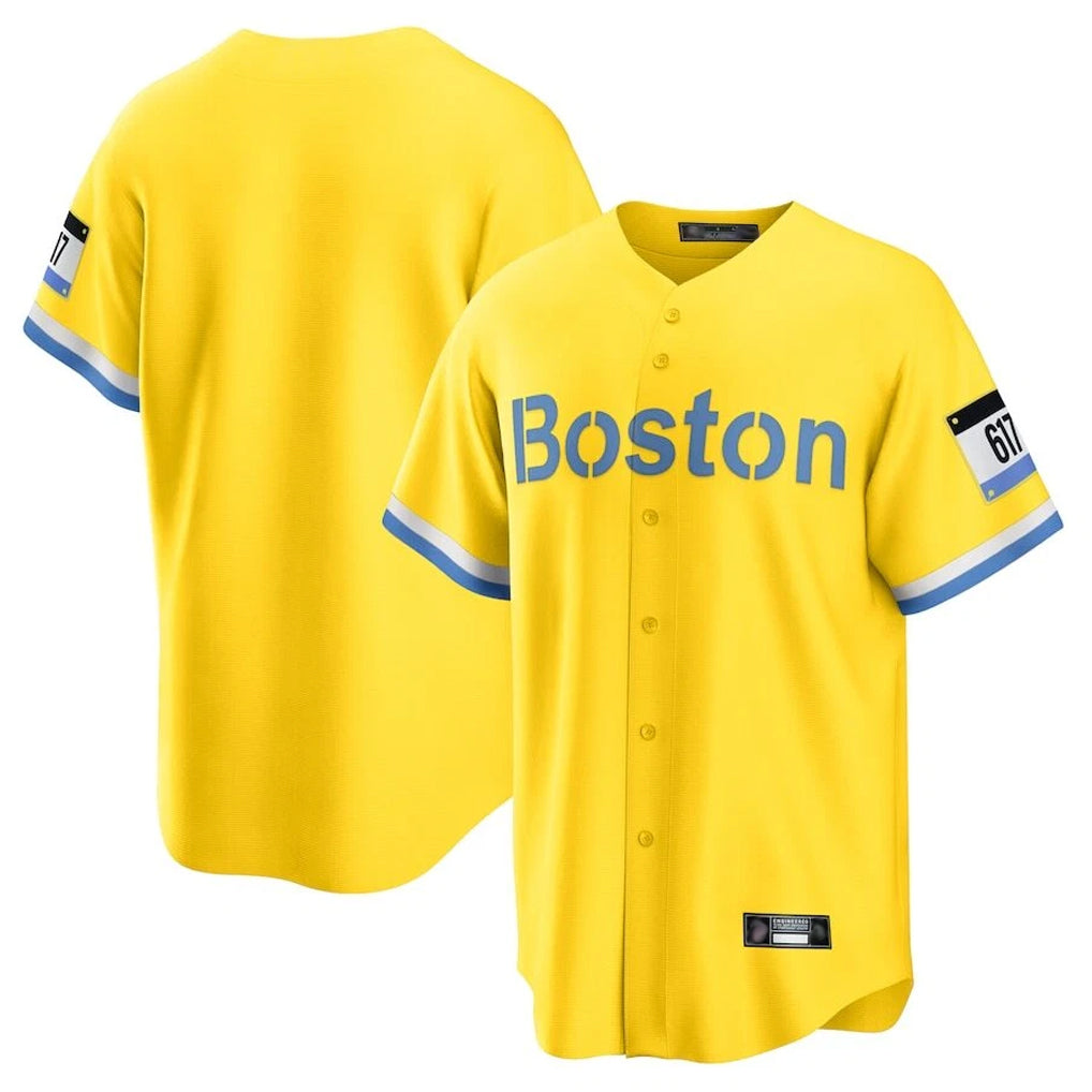 harde B.Red Sox Blank Player Yellow Home Game Stitched Jerseys