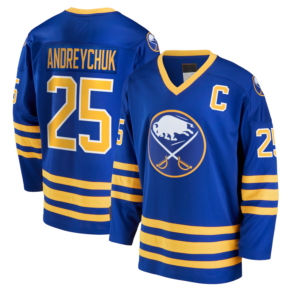 harde B.Sabres #25 Dave Andreychuk Royal Breakaway Retired Player Stitched Jerseys
