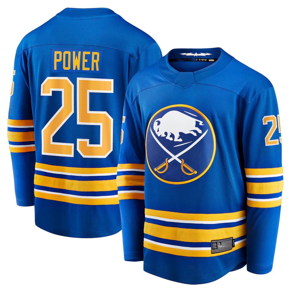 harde B.Sabres #25 Owen Power Royal Home Breakaway Player Stitched Jerseys