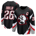 harde B.Sabres #26 Rasmus Dahlin Black Alternate Captain Patch Breakaway Stitched Jerseys