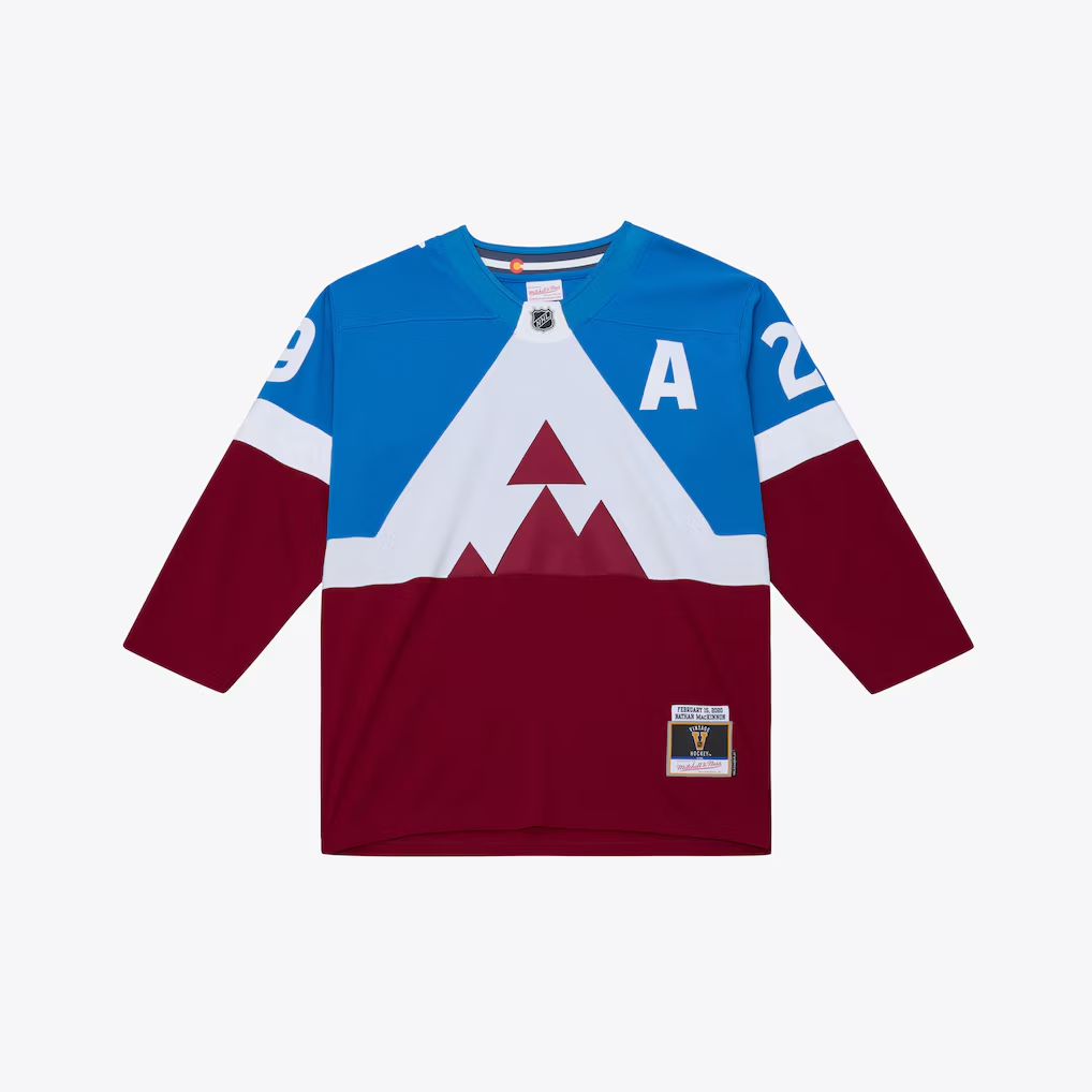 harde C.Avalanche Nathan MacKinnon Mitchell & Ness Blue 2020 Power Play Jerseys