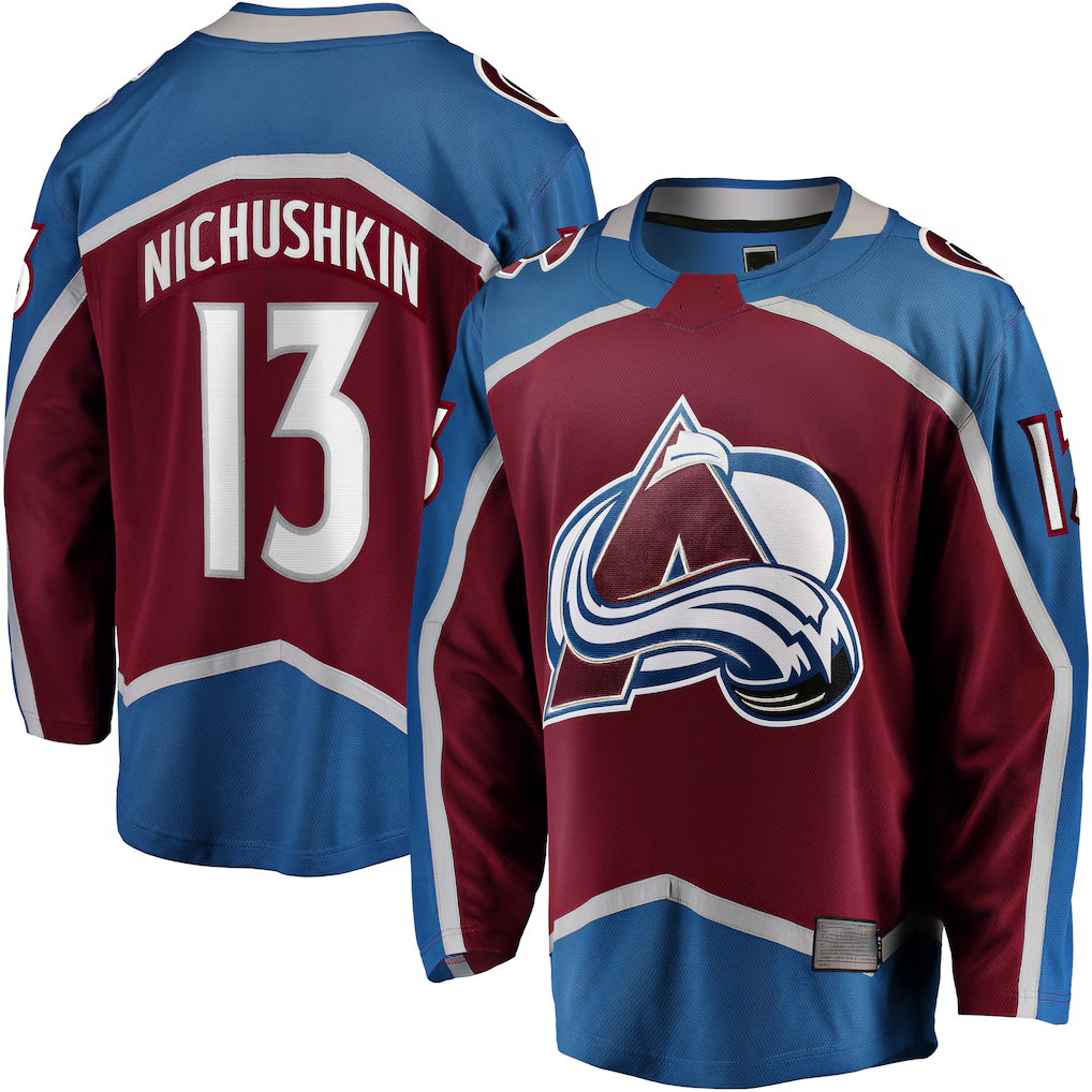 harde C.Avalanche #13 Valeri Nichushkin Burgundy Breakaway Player Jerseys
