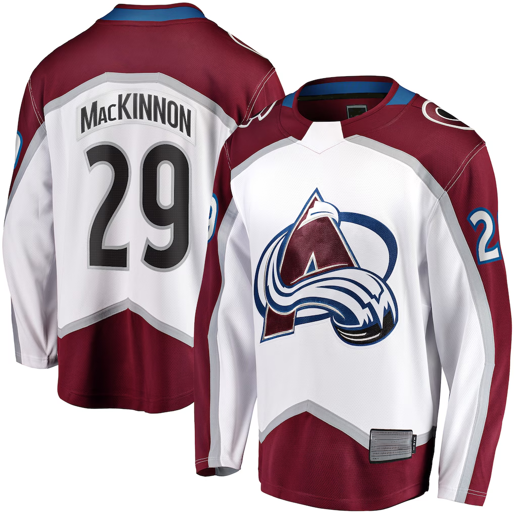 harde C.Avalanche #29 Nathan MacKinnon White Breakaway Jerseys