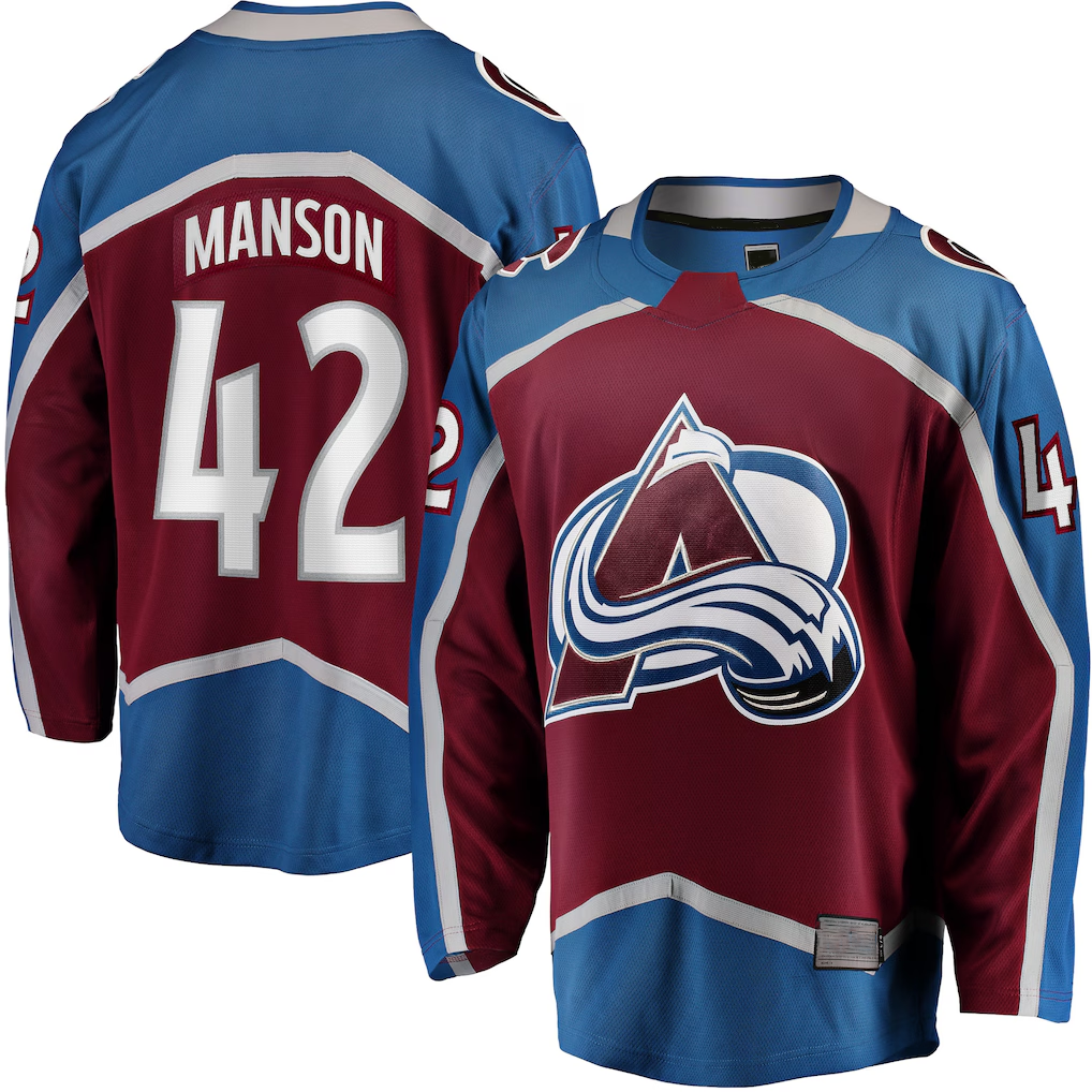 harde C.Avalanche #42 Josh Manson Burgundy Home Breakaway Player Jerseys