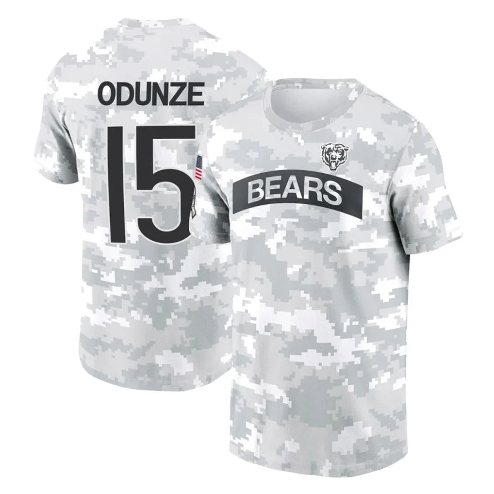 harde C.Bears #15 Rome Odunze Player Arctic Camo Salute to Service Performance T-Shirt Limited Stitched Jerseys