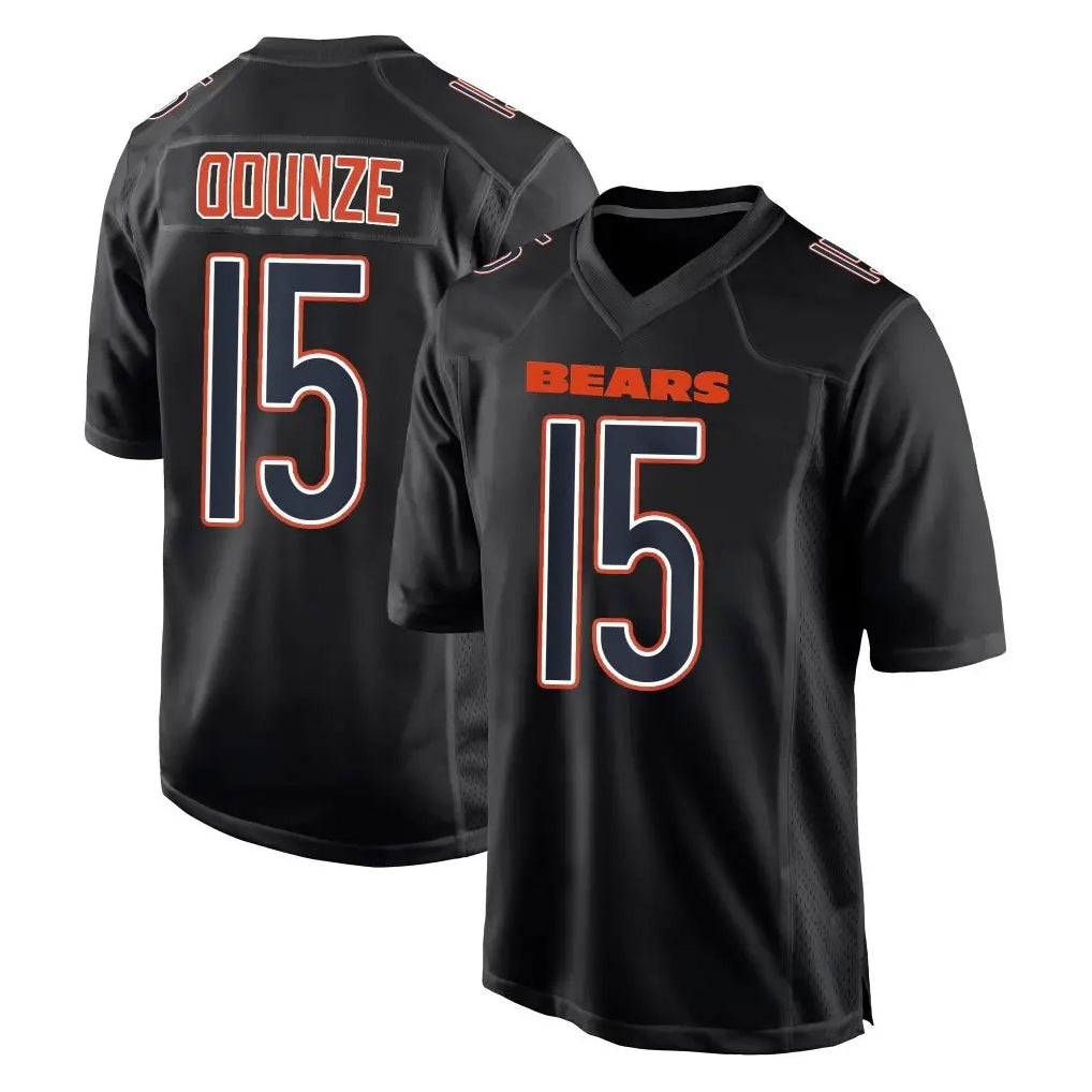harde C.Bears #15 Rome Odunze Player Carbon Black Fashion Game Stitched Jerseys
