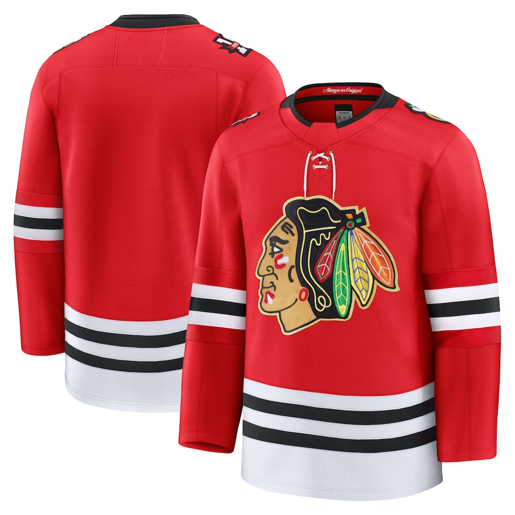 harde C.Blackhawks Red Centennial Premium Jerseys