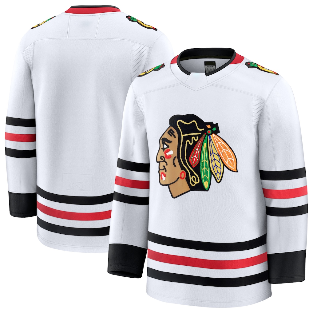 harde C.Blackhawks White Away Premium Jerseys