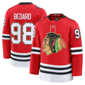 harde C.Blackhawks #98 Connor Bedard Red Centennial Premium Player Jerseys
