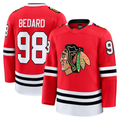 harde C.Blackhawks #98 Connor Bedard Red Home Premium Jerseys