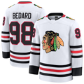 harde C.Blackhawks #98 Connor Bedard White Away Premium Jerseys