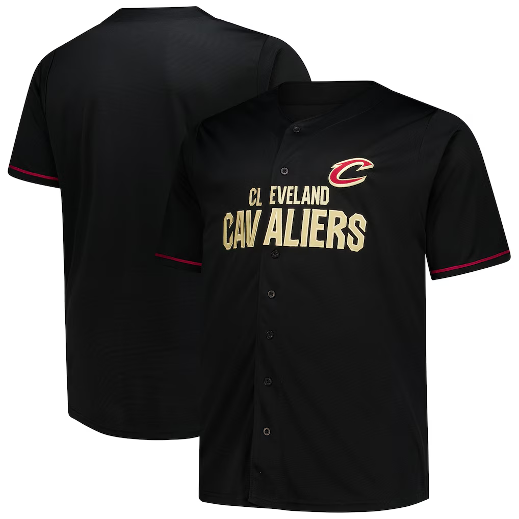 harde C.Cavaliers Black Big & Tall Pop Full-Button Jerseys