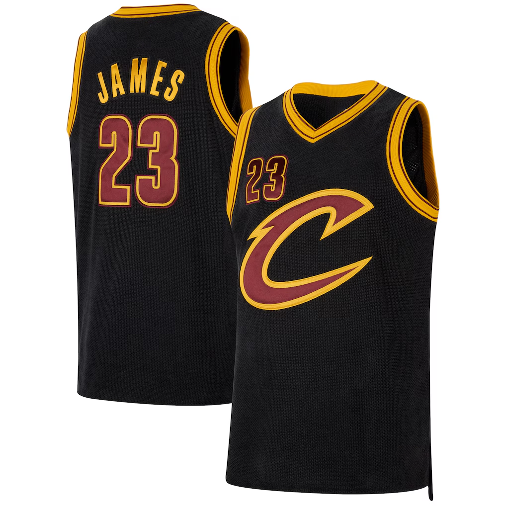 harde C.Cavaliers #23 LeBron James Black Forever King Authentic Jerseys