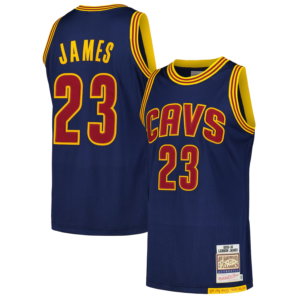 harde C.Cavaliers #23 LeBron James Mitchell & Ness Navy 201516 Hardwood Classics Authentic Jerseys