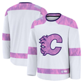 harde C.Flames White 2024 Hockey Fights Cancer Practice Jerseys