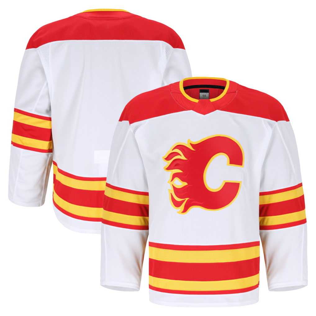 harde C.Flames White Away Authentic Pro Jerseys