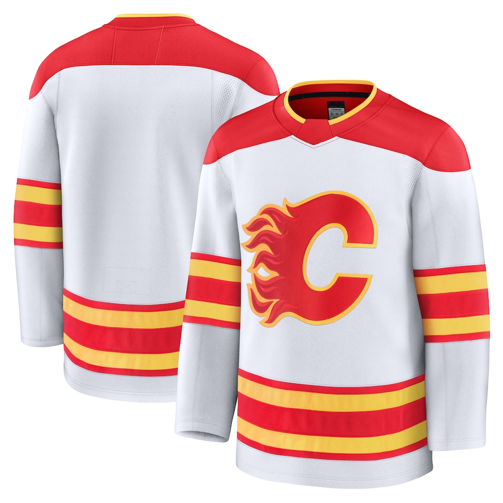 harde C.Flames White Away Premium Jerseys