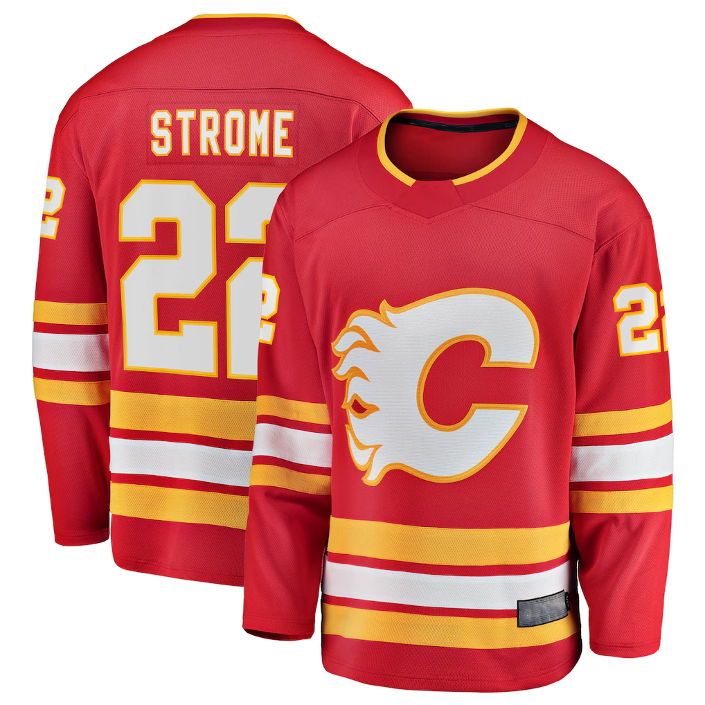 harde C.Flames #22 Ryan Strome Red Home Breakaway Jerseys