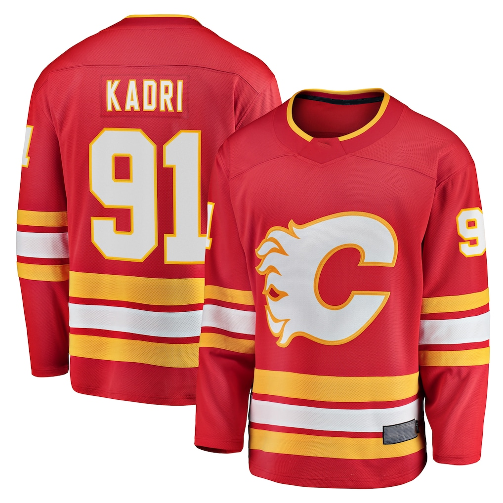 harde C.Flames #91 Nazem Kadri Red Home Breakaway Player Jerseys