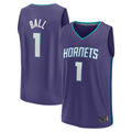 harde C.Hornets #1 LaMelo Ball  Purple Fast Break Replica Player Jerseys - Statement Edition