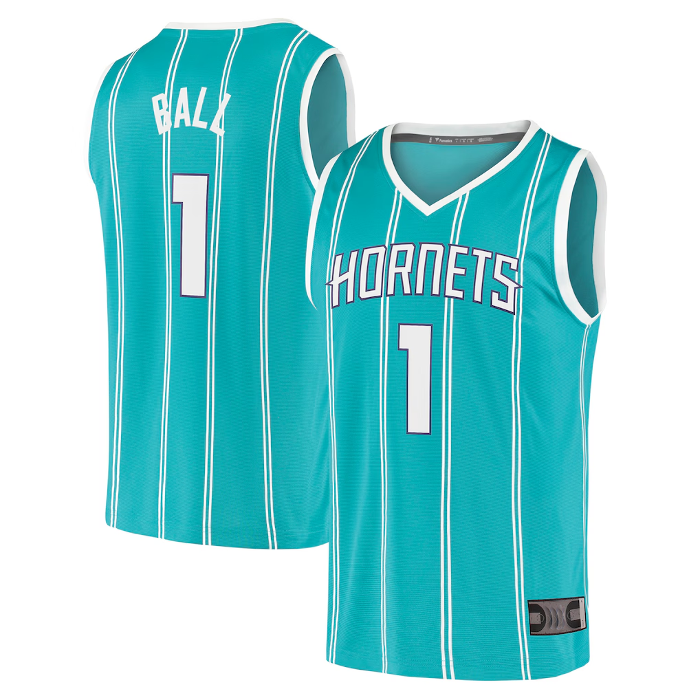 harde C.Hornets #1 LaMelo Ball  Teal Fast Break Replica Jerseys - Icon Edition