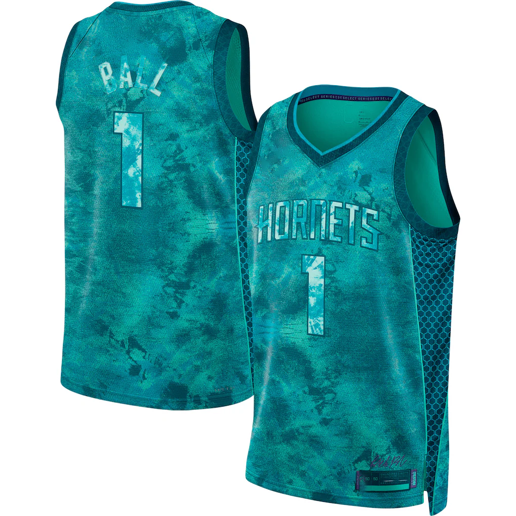 harde C.Hornets #1 LaMelo Ball  Teal Select Series Swingman Jerseys