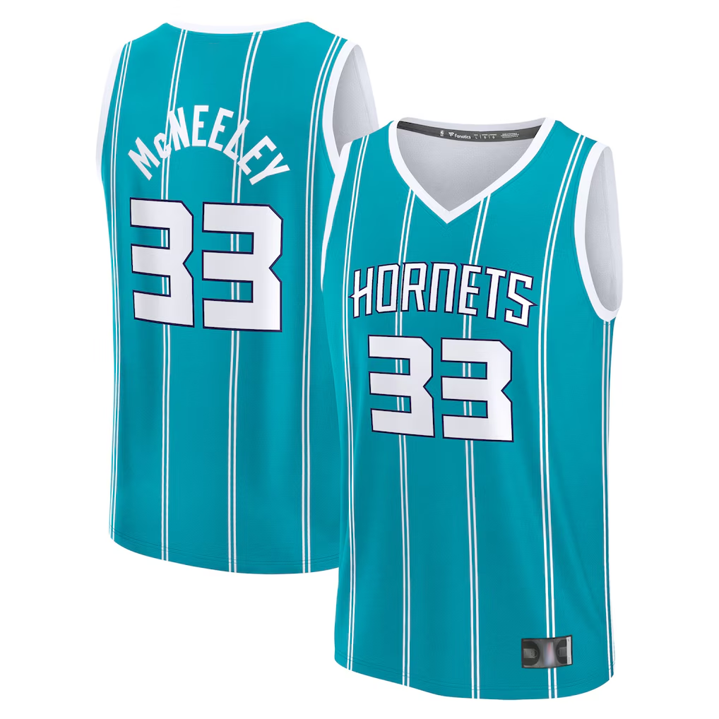harde C.Hornets #33 Liam McNeeley  Teal Fast Break Replica Jerseys - Icon Edition