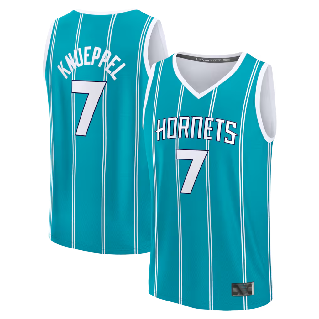 harde C.Hornets #7 Kon Knueppel  Teal 2025  Draft First Round Pick Fast Break Replica Jerseys - Icon Edition