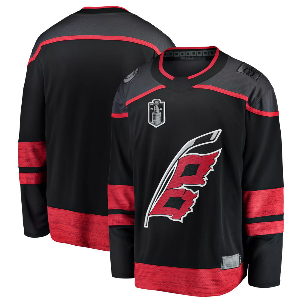harde C.Hurricanes Black 2026 Stanley Cup Final Home Breakaway Stitched Jerseys